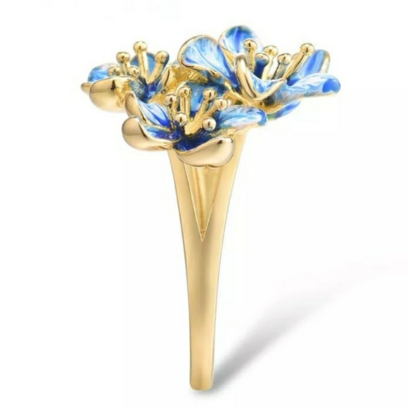 New Yellow Gold Flower Ring - Picture 3 of 4